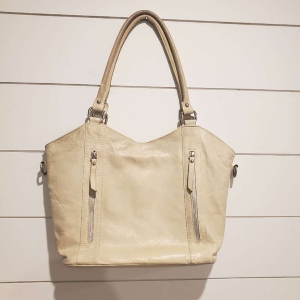 Italy leather bag borse in pelle neutral ivory purse cream Large shoulder bag